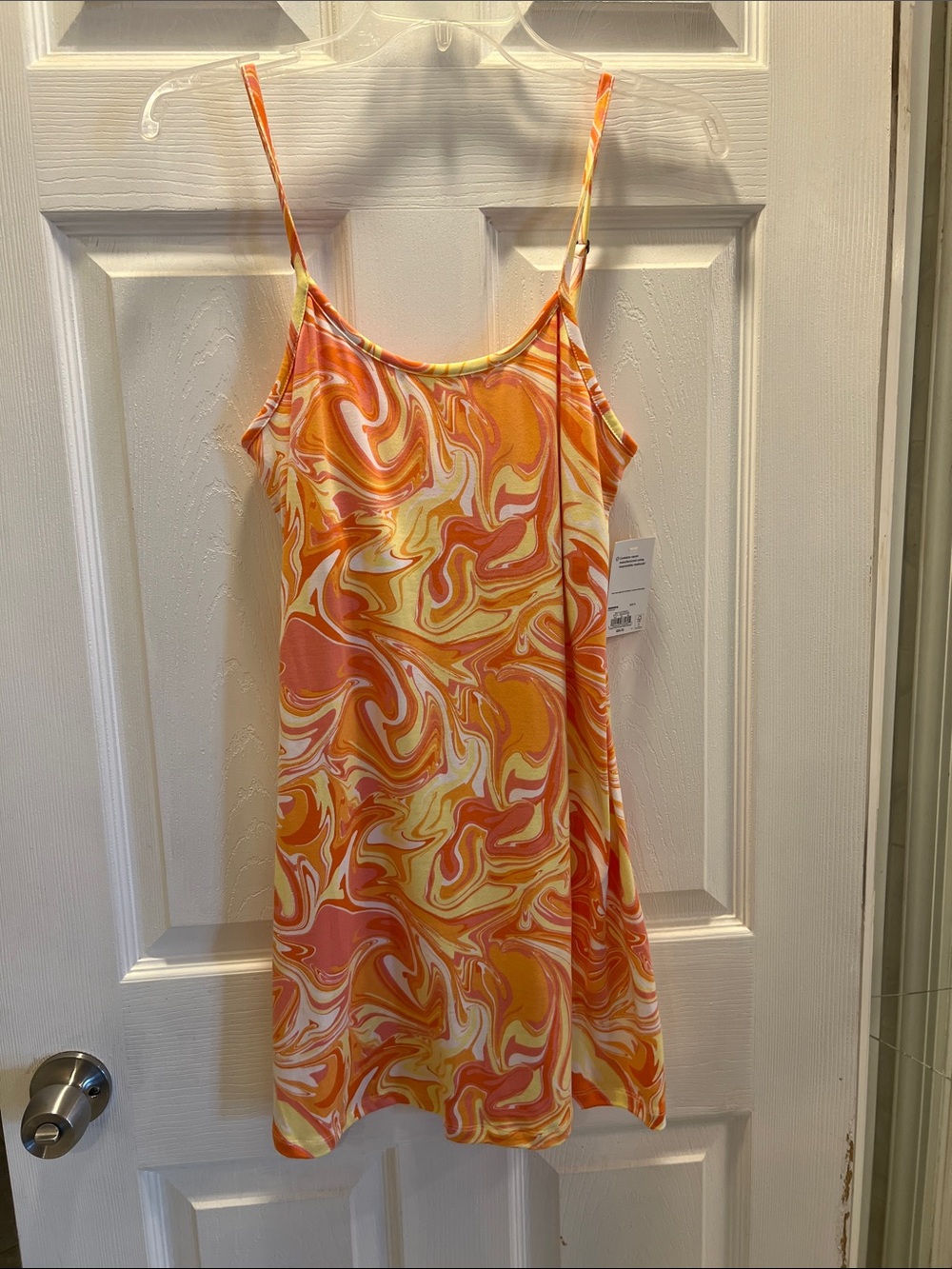 NWT Swirled Orange & Yellow Slip Dress